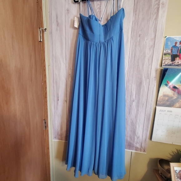 David Bridal. Sz18 NWT.  FLAWED GEM.  Blue. Brudesmaid. Cocktail. - Picture 5 of 12